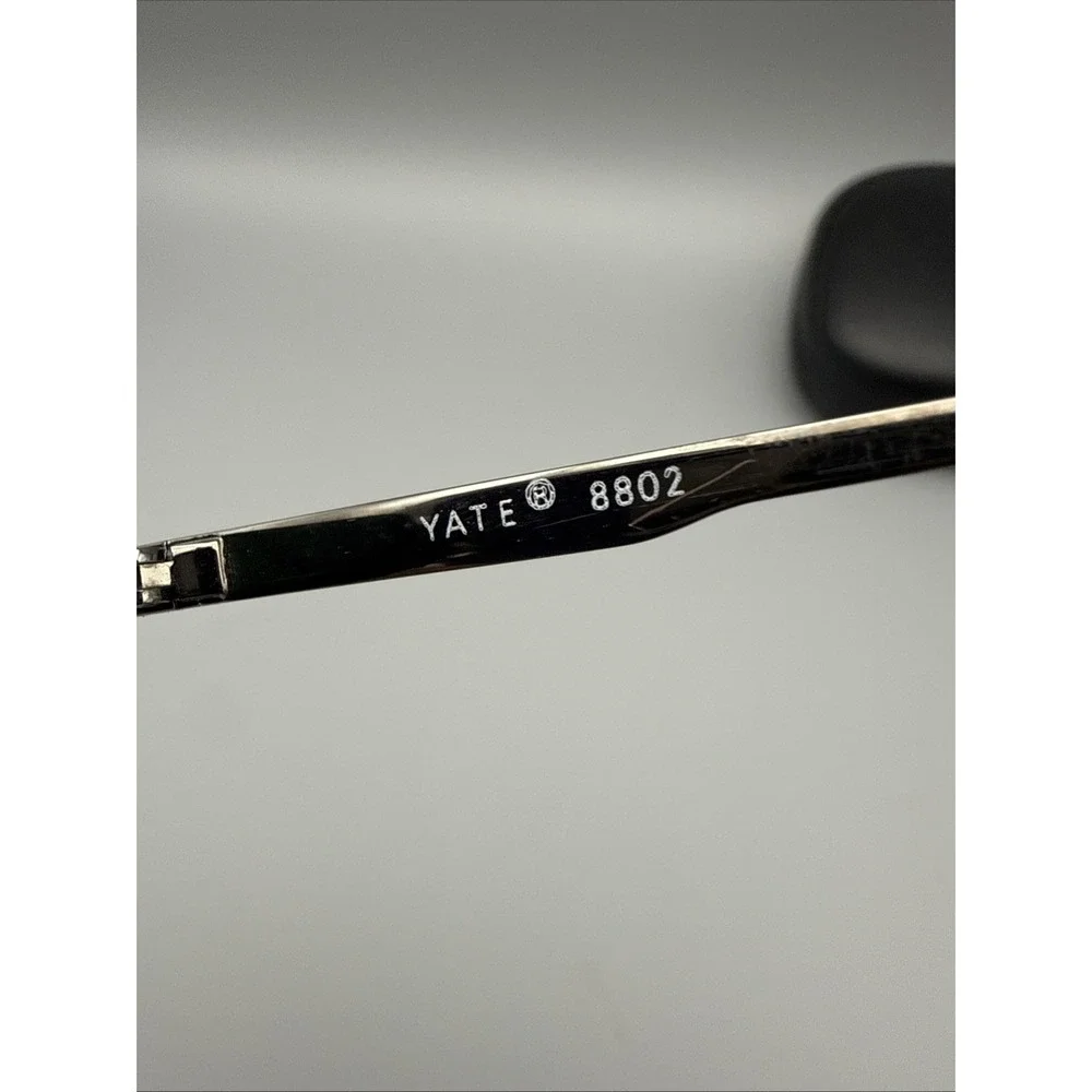 Vintage 90's Rectangle GunMetal Gray -Green YATEPAI Sunglasses YATE 8802 & Case